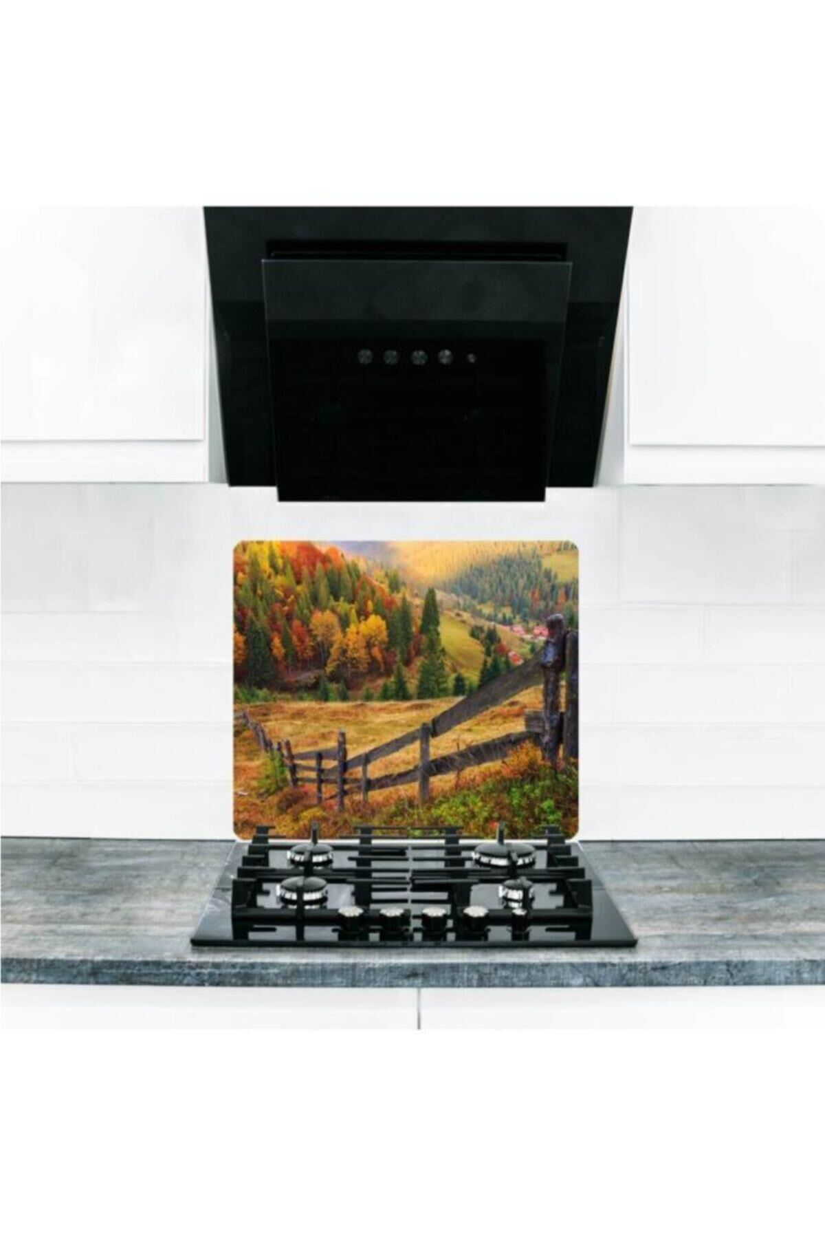 50X56 cm Cam Ocak Koruyucu Çiftlik