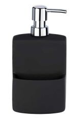 WENKO Bulaşık deterjanı dispenseri Festival Siyah sabunluk, kaymaz, yumuşak dokunuşlu yüzey