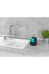 WENKO Bulaşık deterjanı dispenseri Festival Siyah sabunluk, kaymaz, yumuşak dokunuşlu yüzey