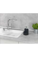 WENKO Bulaşık deterjanı dispenseri Festival Siyah sabunluk, kaymaz, yumuşak dokunuşlu yüzey