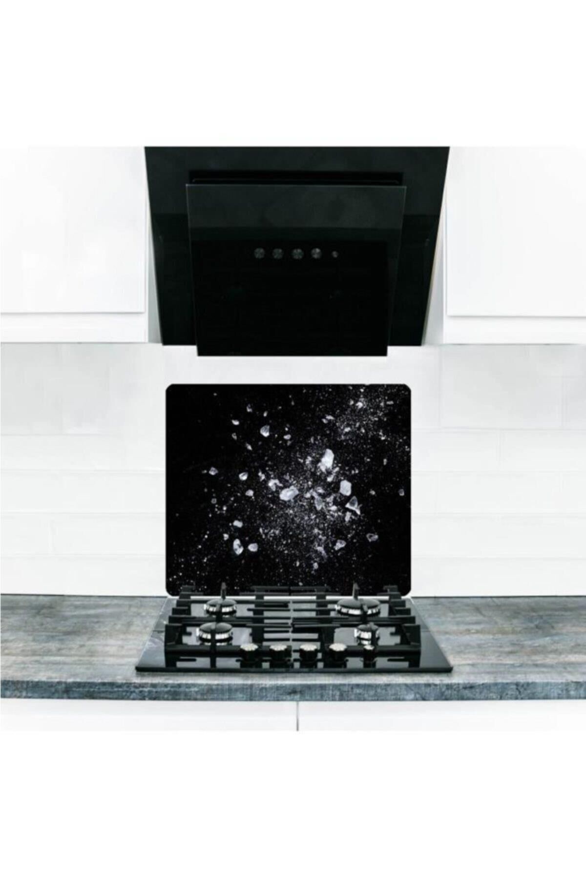 50X56 cm Cam Ocak Koruyucu Kırık Buz