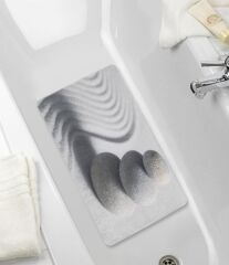 Saban Kaymaz Banyo Matı – Plastik, Vantuzlu, Taş Desenli Duş Matı, Kaymayı Önleyici Paspas 70x40 cm