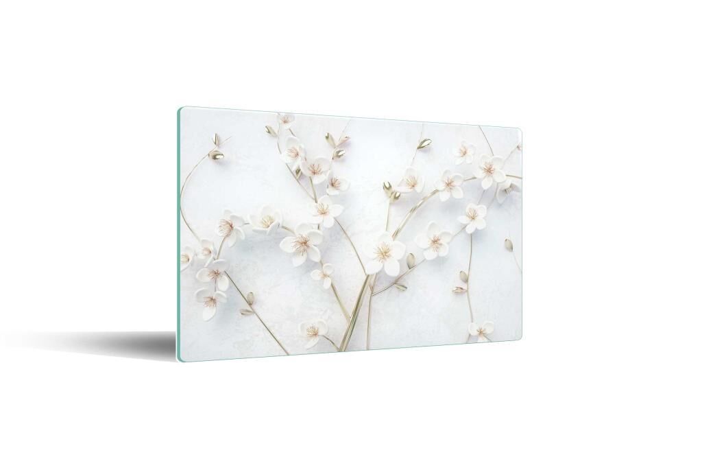 30x40 cm Cam Kesme Tahtası Yapay Güller