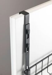 Saban Metal,Siyah Askılı Kapı Rafı –2 Sepetli + 5 Kancalı, Mutfak, Banyo ve Yatak Odası 39 x 75 x 10 cm