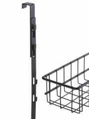 Saban Metal,Siyah Askılı Kapı Rafı –2 Sepetli + 5 Kancalı, Mutfak, Banyo ve Yatak Odası 39 x 75 x 10 cm