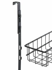 Saban Metal,Siyah Askılı Kapı Rafı –2 Sepetli + 5 Kancalı, Mutfak, Banyo ve Yatak Odası 39 x 75 x 10 cm