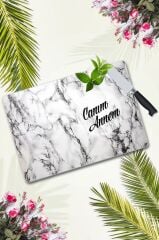 30x40 cm Cam Kesme Tahtası Canım Annem Beyaz Mermer