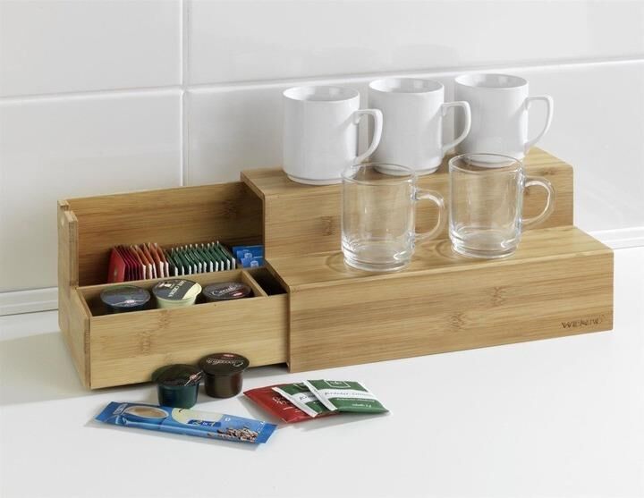 Kahve Ve Çay Için Bambu Merdiven - Çekmeceli Mutfak Rafı ( Made In Germany)