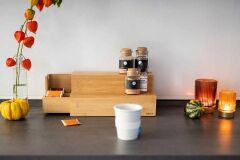Kahve Ve Çay Için Bambu Merdiven - Çekmeceli Mutfak Rafı ( Made In Germany)