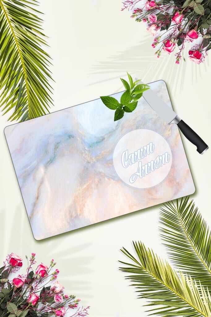 30x40 cm Cam Kesme Tahtası Canım Annem Ezgi