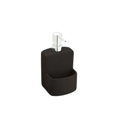 Saban Seramik Sabunluk – Yumuşak Dokulu, Siyah, 380 ml Kapasiteli, Sıvı Sabukluk