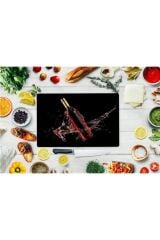 30x40 cm Cam Kesme Tahtası Kırmızı Şarap