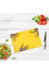 30x40 cm Cam Kesme Tahtası Sarı Karanfil