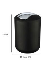 2'li Çöp Kovası Siyah ( Brasil Model ) 6,4 ve 2 Litre