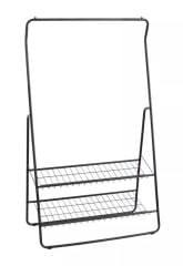 Saban Metal Elbise Askılığı – 2 Katlı Ayakkabılık Raflı Portatif Kıyafet Askı Standı | 92 x 159 x 48 cm