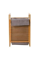 Doğal Bambu Kirli Çamaşır Sepeti – Çıkarılabilir Kumaş Torbalı 61x40x35 cm T35