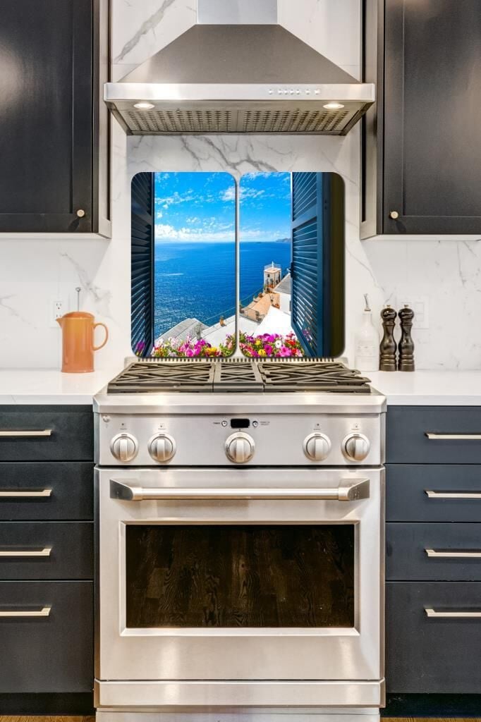 2'li 30x52 cm Cam Ocak Koruyucu 4'lü Ocaklar İçin Amalfi