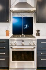 2'li 30x52 cm Cam Ocak Koruyucu 4'lü Ocaklar İçin Astronot