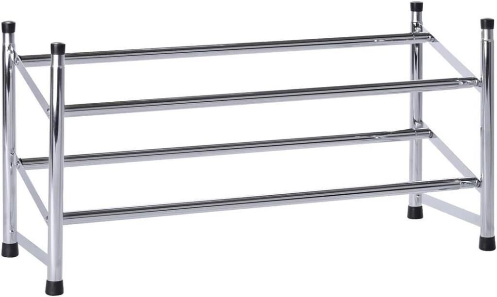 Ayarlanabilir Teleskopik Ayakkabılık 2 Katlı Krom – Genişletilebilir ve Üst Üste Takılabilir