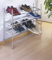 Ayarlanabilir Teleskopik Ayakkabılık 2 Katlı Krom – Genişletilebilir ve Üst Üste Takılabilir