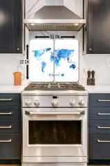 2'li 30x52 cm Cam Ocak Koruyucu 4'lü Ocaklar İçin Blue Travel