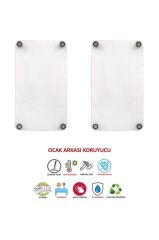 2'li 30x52 cm Cam Ocak Koruyucu 4'lü Ocaklar İçin Bronz El