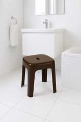 Saban Tabure Sağlam Plastik Kırılmaya Dayanıklı Bahçe, Balkon ,Banyo Kahve