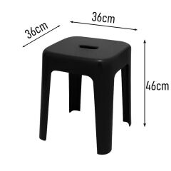 Saban Tabure Sağlam Plastik Kırılmaya Dayanıklı Bahçe, Balkon ,Banyo Siyah