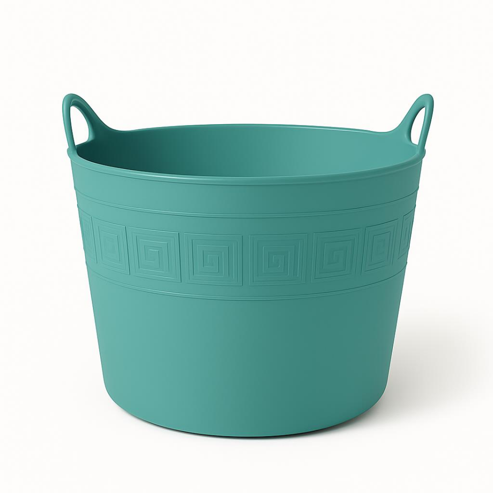 Yeşil, Esnek Plastik Kova – 42 Litre, Kurban Kovası, Esneyebilen Oyuncak ve Çamaşır Sepeti
