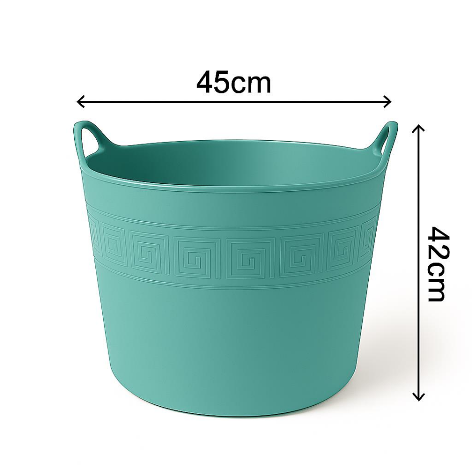 Yeşil, Esnek Plastik Kova – 42 Litre, Kurban Kovası, Esneyebilen Oyuncak ve Çamaşır Sepeti