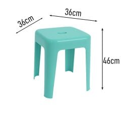 Saban Tabure Sağlam Plastik Kırılmaya Dayanıklı Bahçe, Balkon ,Banyo Su Yeşili