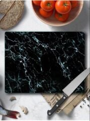 30x40 cm Cam Kesme Tahtası Siyah Mermer