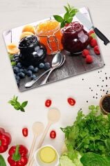 30x40 cm Cam Kesme Tahtası Böğürtlenler