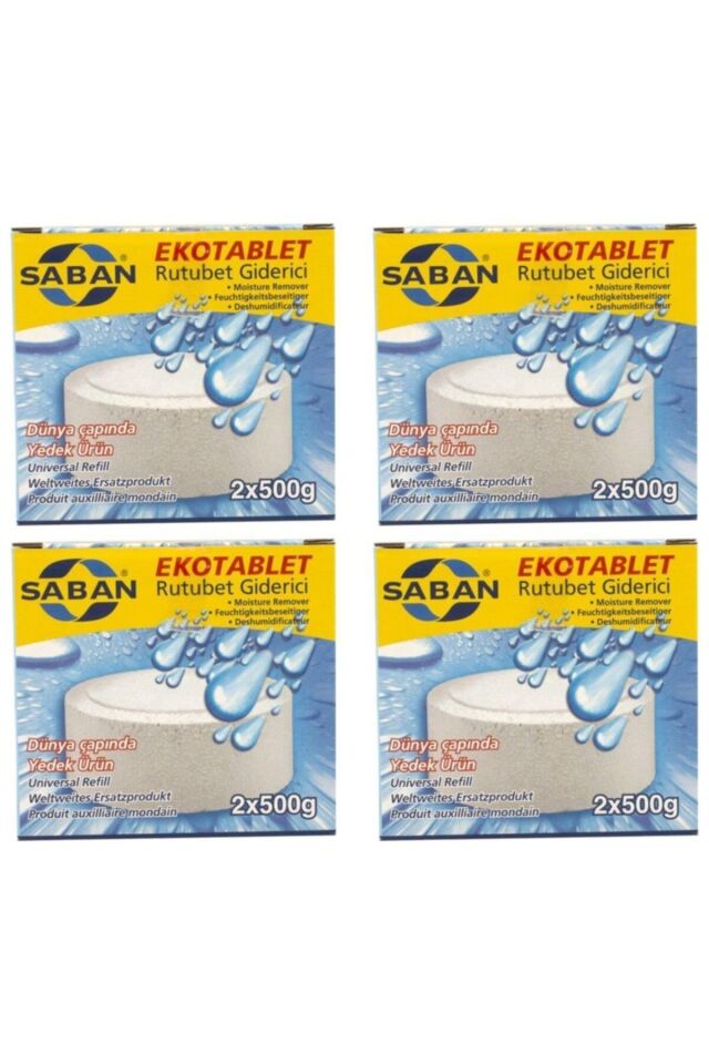 4 Adet 2x500Gr - NATUREL - Nem Alıcı Rutubet Giderici Yedek Tablet