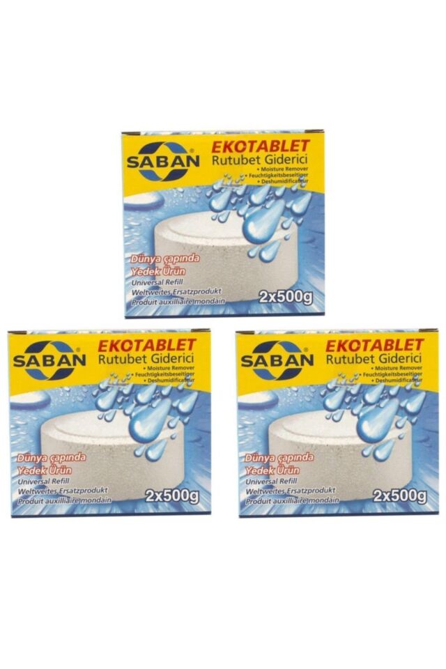 3 Adet 2x500Gr - NATUREL - Nem Alıcı Rutubet Giderici Yedek Tablet