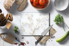 20x30 cm Cam Kesme Tahtası Yapay Güller