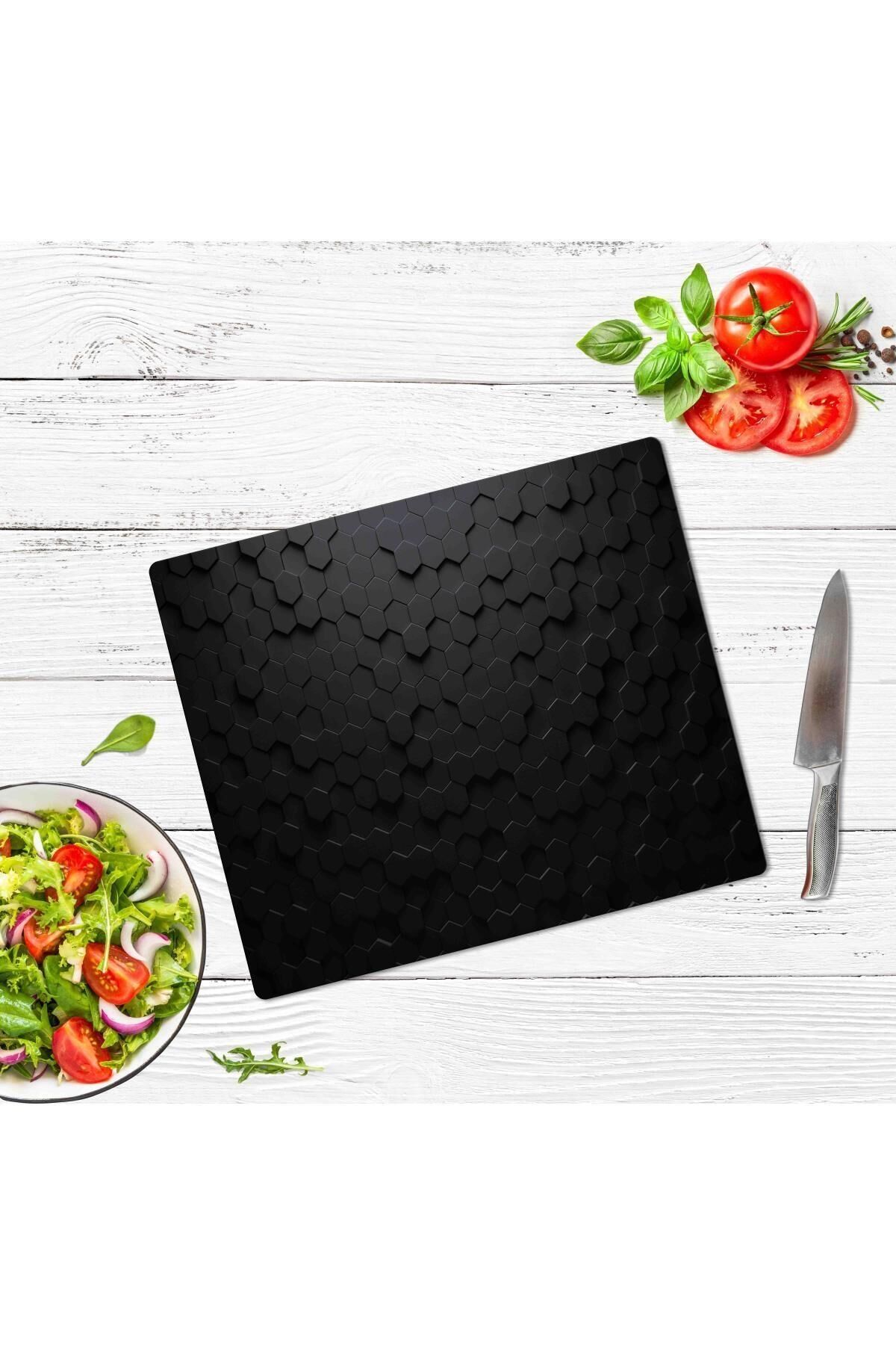 htası Siyah Altıgen Desenli