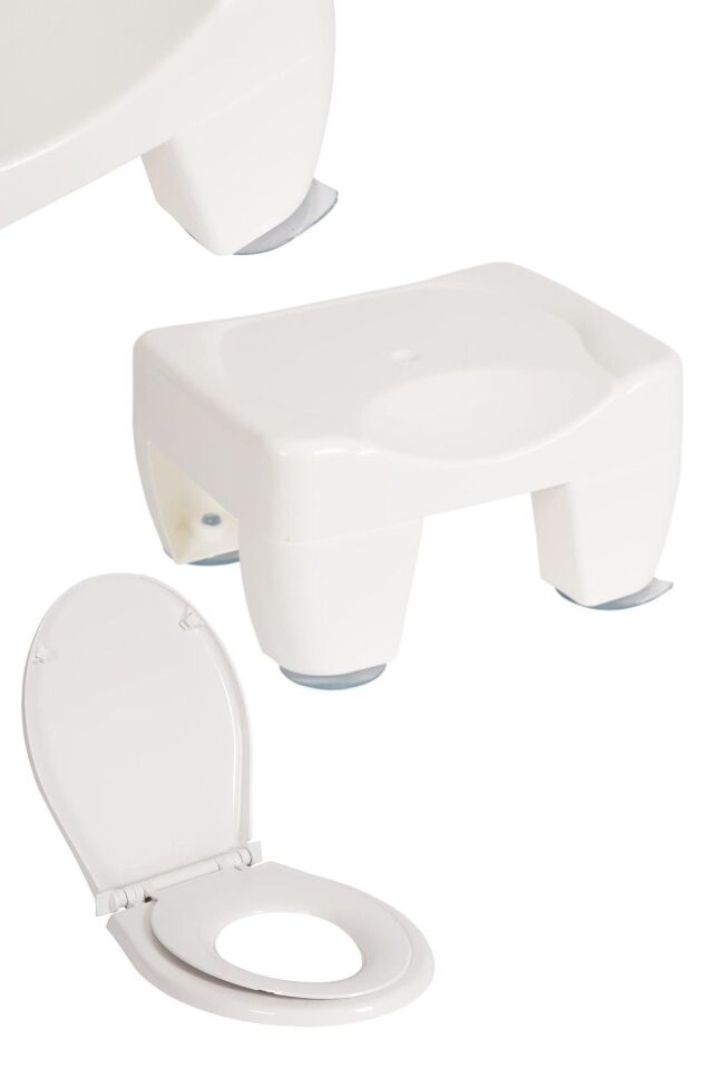 2'li Takım - Beyaz, Banyo Oturağı - Yetişkin ve Çocuk Beyaz, Klozet Kapağı
