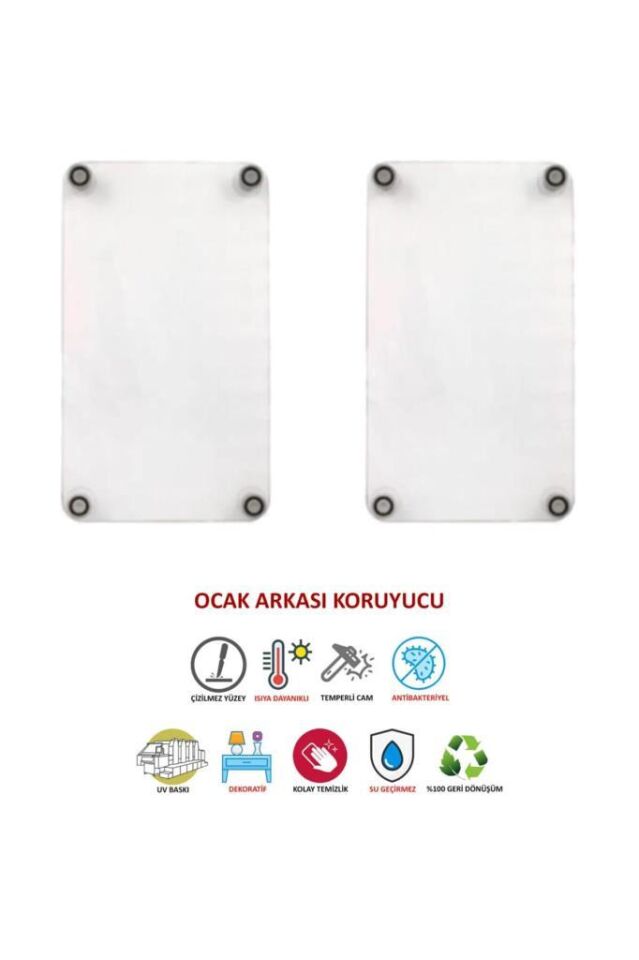 2'li 30x52cm Takım - Altın Ağaç Desenli - Ocak Koruyucu - Cam Kesme Tahtası