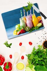 30x40 cm Cam Kesme Tahtası Milkshake