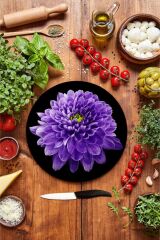 Çap 32 cm Mor Orkide