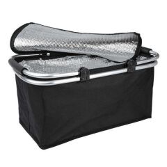 Kulplu katlanır  Alüminyum Çerçeveli Termo Çanta Siyah