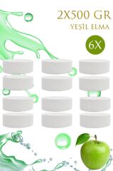 6 Adet 2x500 gr Nem Alıcı Rutubet Ve Küf Önleyici Yedek Tablet Yeşil Elma