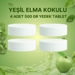 2 Adet 2x500 gr Nem Alıcı Rutubet Ve Küf Önleyici Yedek Tablet Yeşil Elma