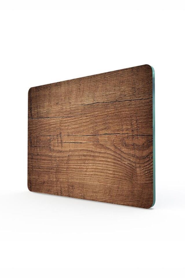 20x30cm - Koyu Ahşap Desenli - Cam Kesme Tahtası