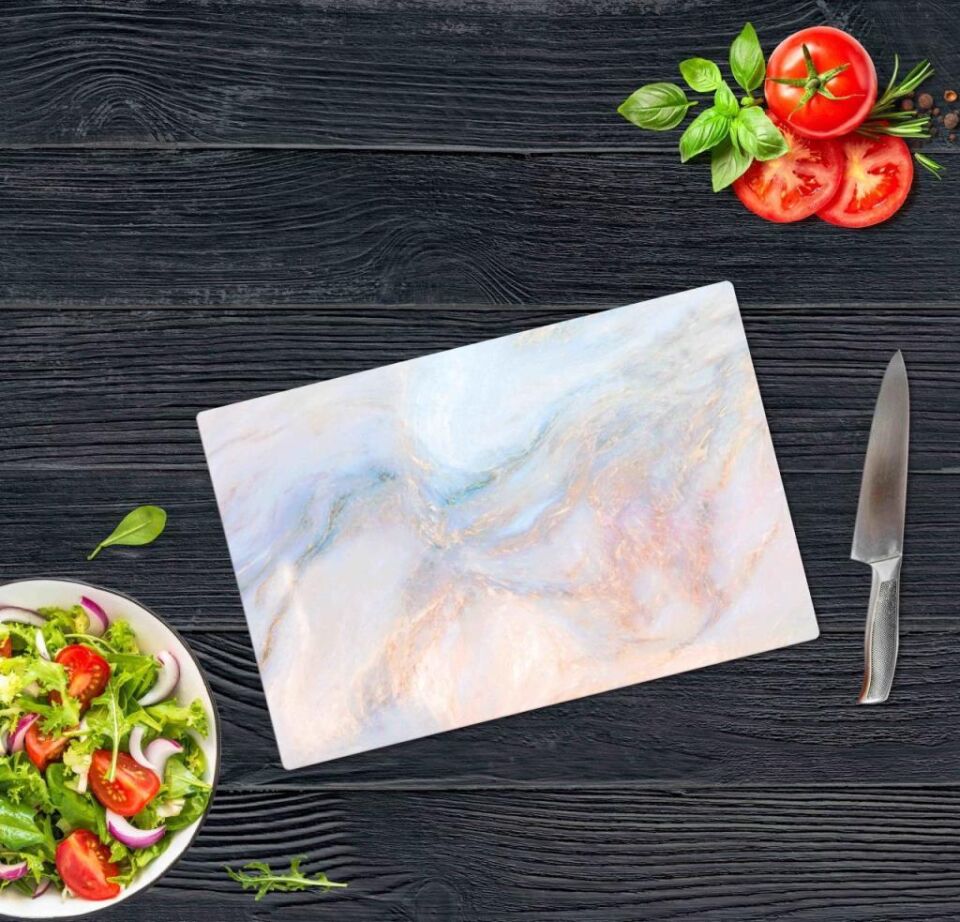 29x34cm - Ezgi Desenli - Cam Kesme Tahtası