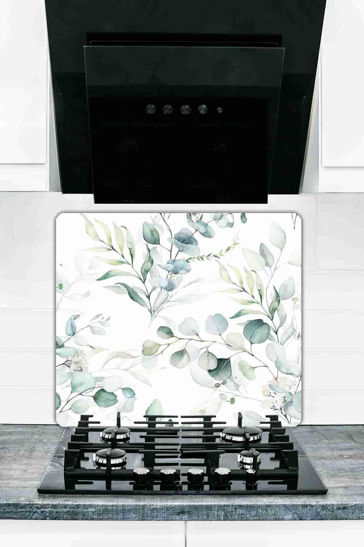 50X56 cm Cam Ocak Koruyucu Model 39 Desenli