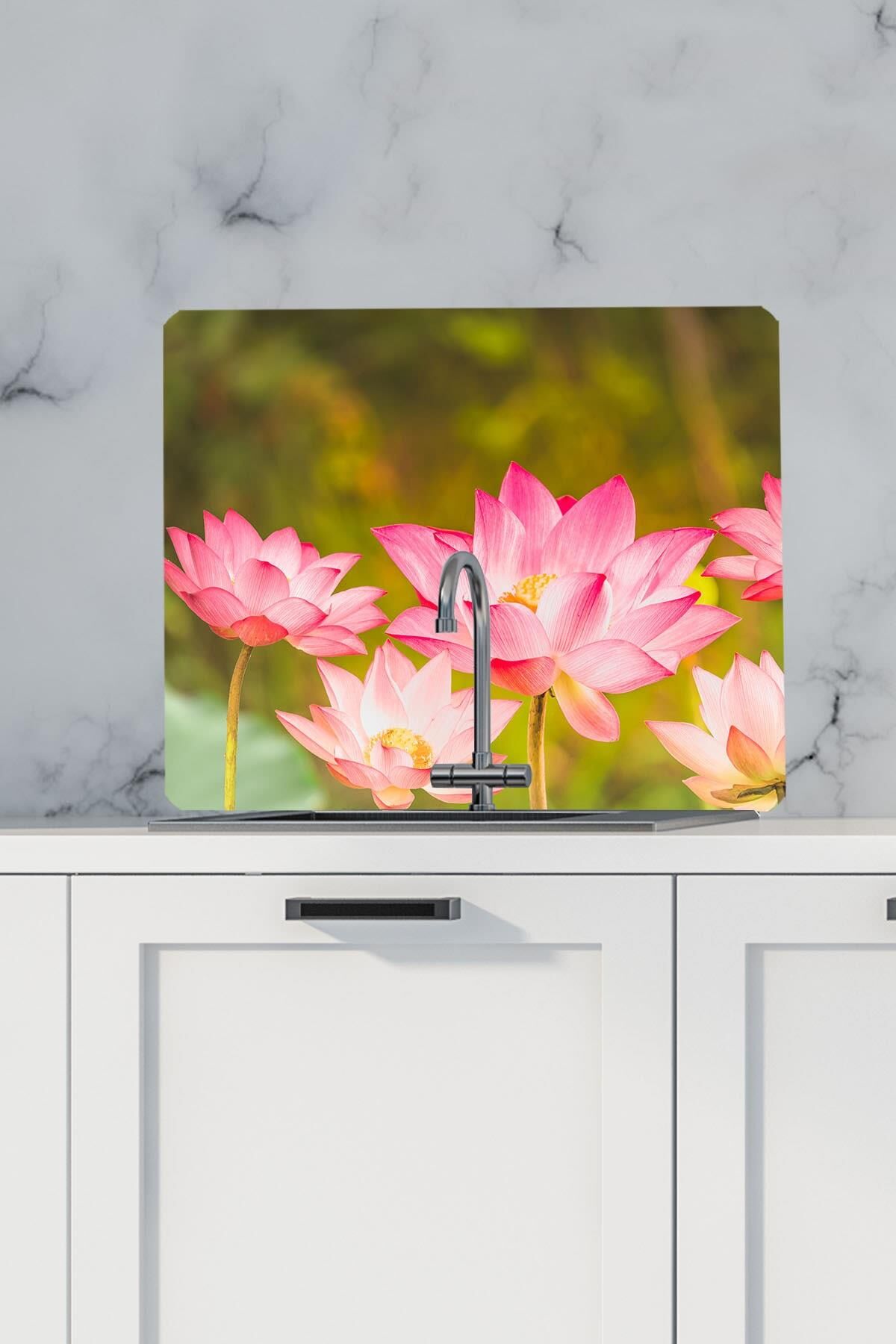 50X56 cm Cam Ocak Koruyucu Nilüfer