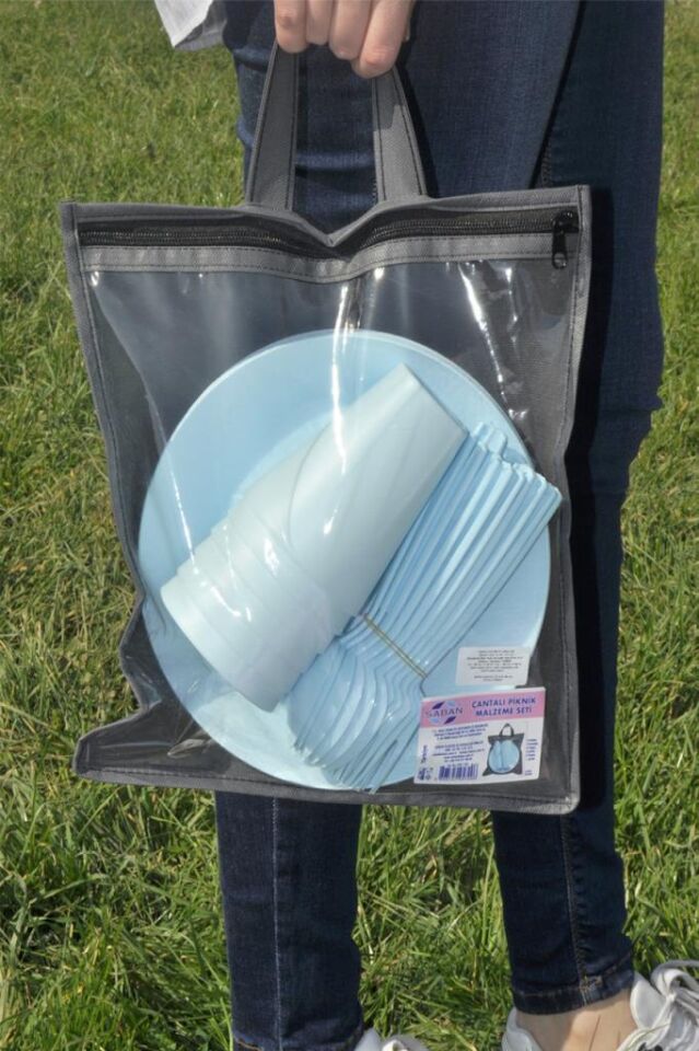 Mavi, Çantalı Piknik Seti 30 Parça