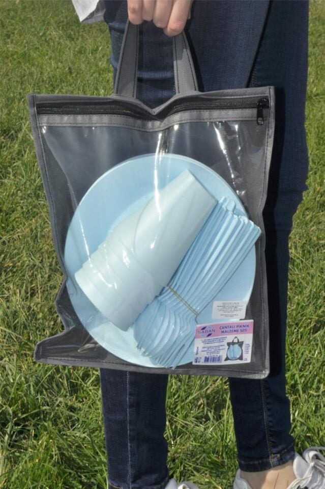 Mavi, Çantalı Piknik Seti 30 Parça